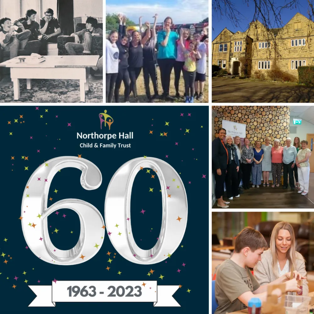 image showing 60th anniversary logo along with other images of Northorpe projects and events