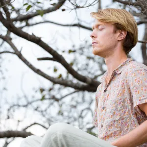Man relaxing outdoors