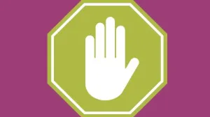 Icon showing a hand blocking the way